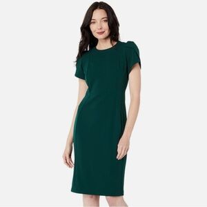 NWOT Calvin Klein Tulip Sleeve Sheath Dress Dark Green Size 4